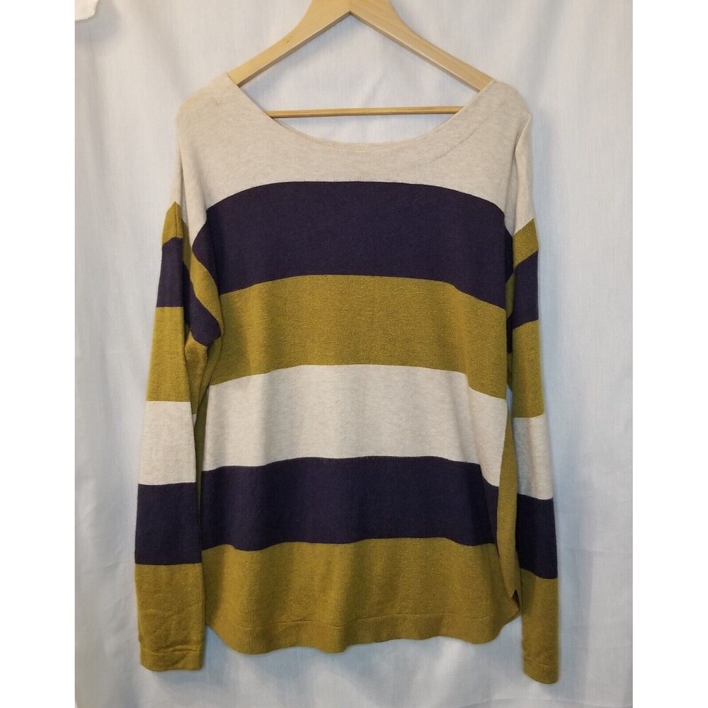 TeeBerry Sweater Knit Top Womens Sized XL Color Block Striped Fall Winter